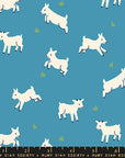 Animal Animal - Baby Goats in Vintage Blue | Quilting Cotton