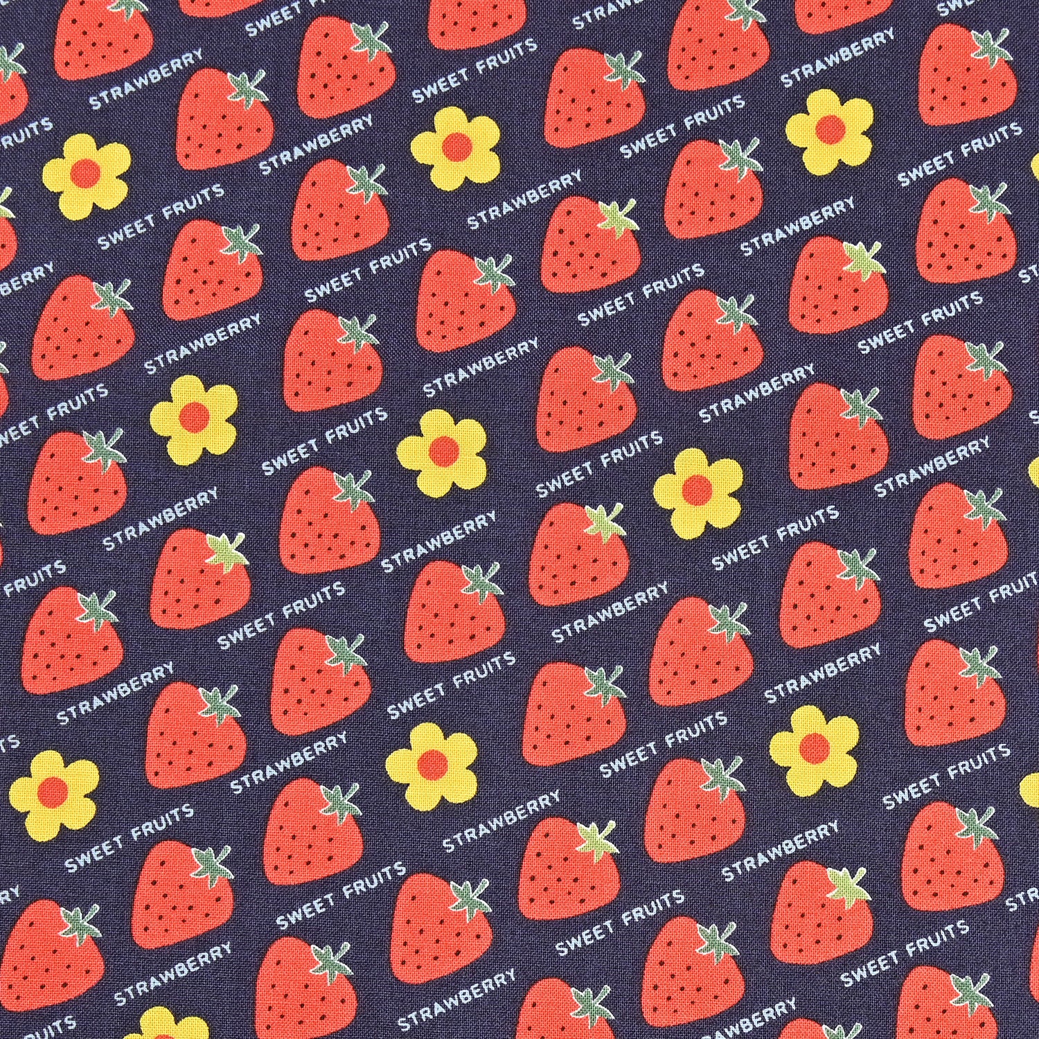 Utakata Retro - Strawberry Navy | Sheeting Cotton