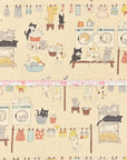 Funny Cats - Washing in Natural | Sheeting Cotton