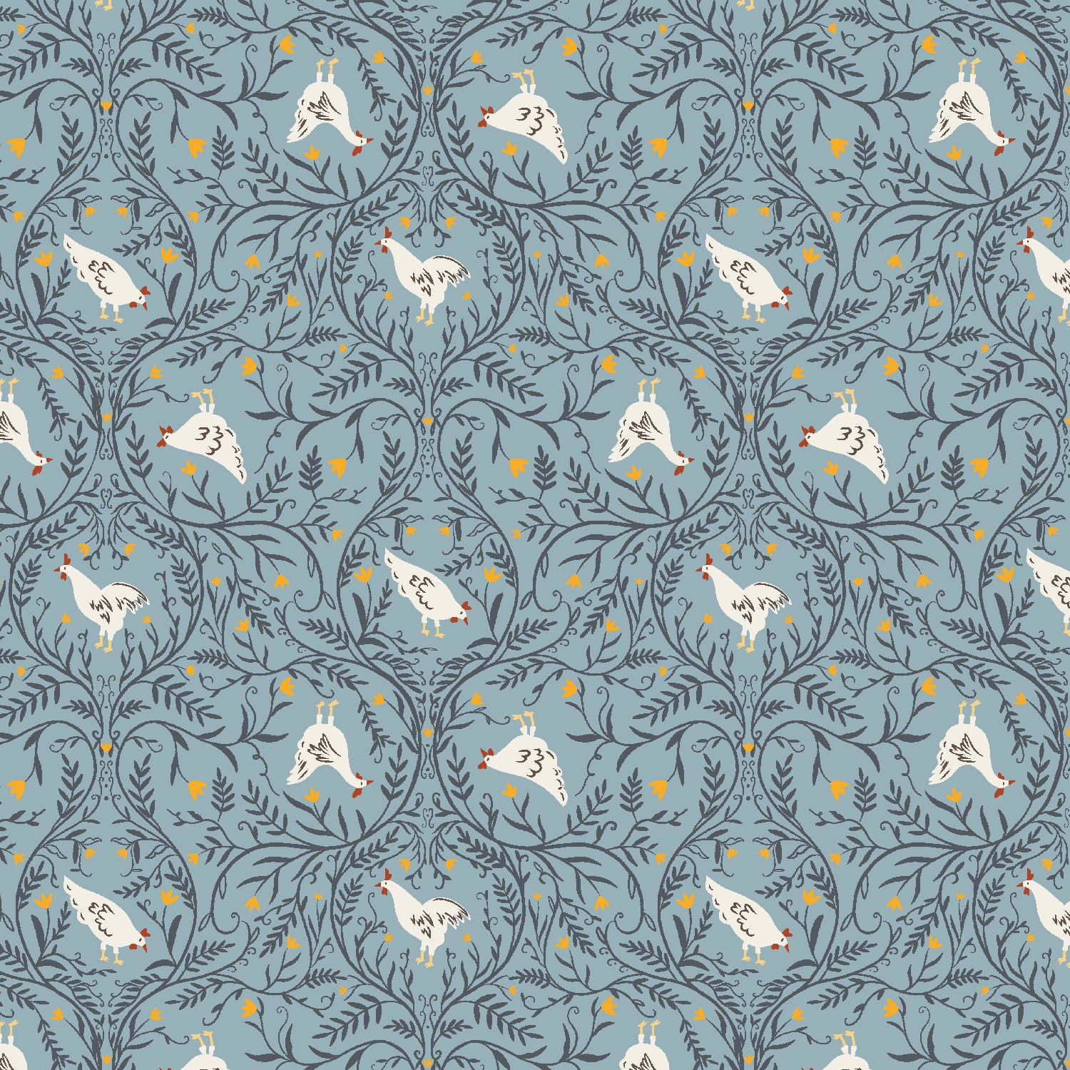 Day on a Farm - Feeding the Chickens Wellwater | Quilting Cotton