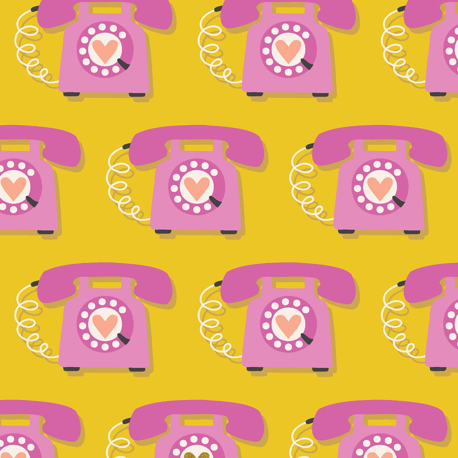 East Coast - Speed Dial in Mustard Metallic | Quilting Cotton