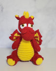 Dragon with Horn Plush Toy - 11 Inches - Red