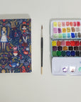Standard Watercolor Sketchbook | 100% Cotton Paper | Wonderland in Navy