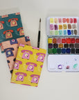 Handmade Mini Watercolor Sketchbook | 100% Cotton Paper | Retro East Coast