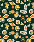 Orchard - Fruit Stickers in Hunter | Quilting Cotton