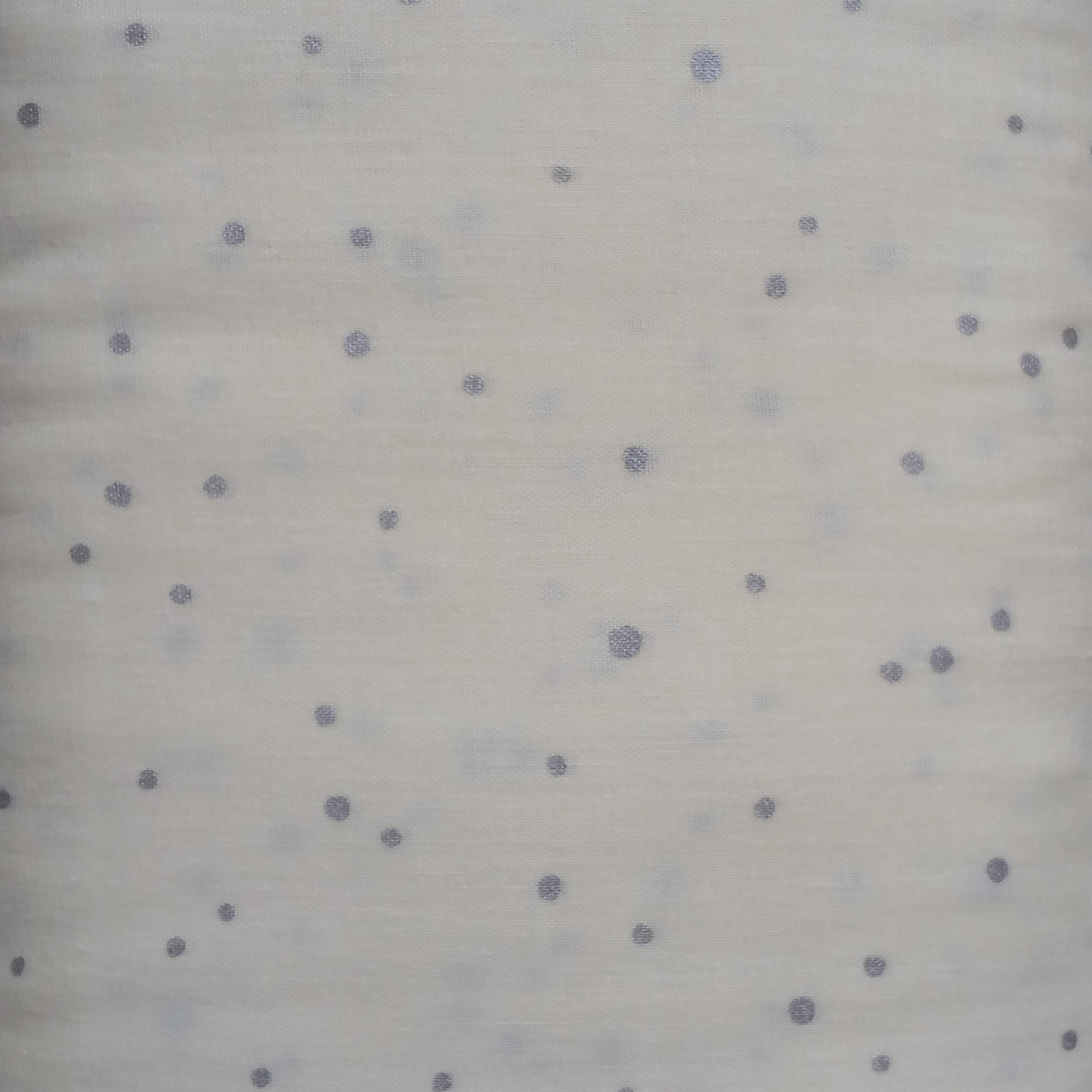 Dots in White Silver Metallic | Double Gauze