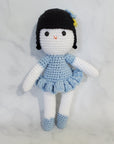 Doll Girl with Black Hair - 10 Inch