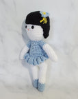 Doll Girl with Black Hair - 10 Inch