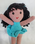 Doll Girl with Long Black Hair - 10 Inches