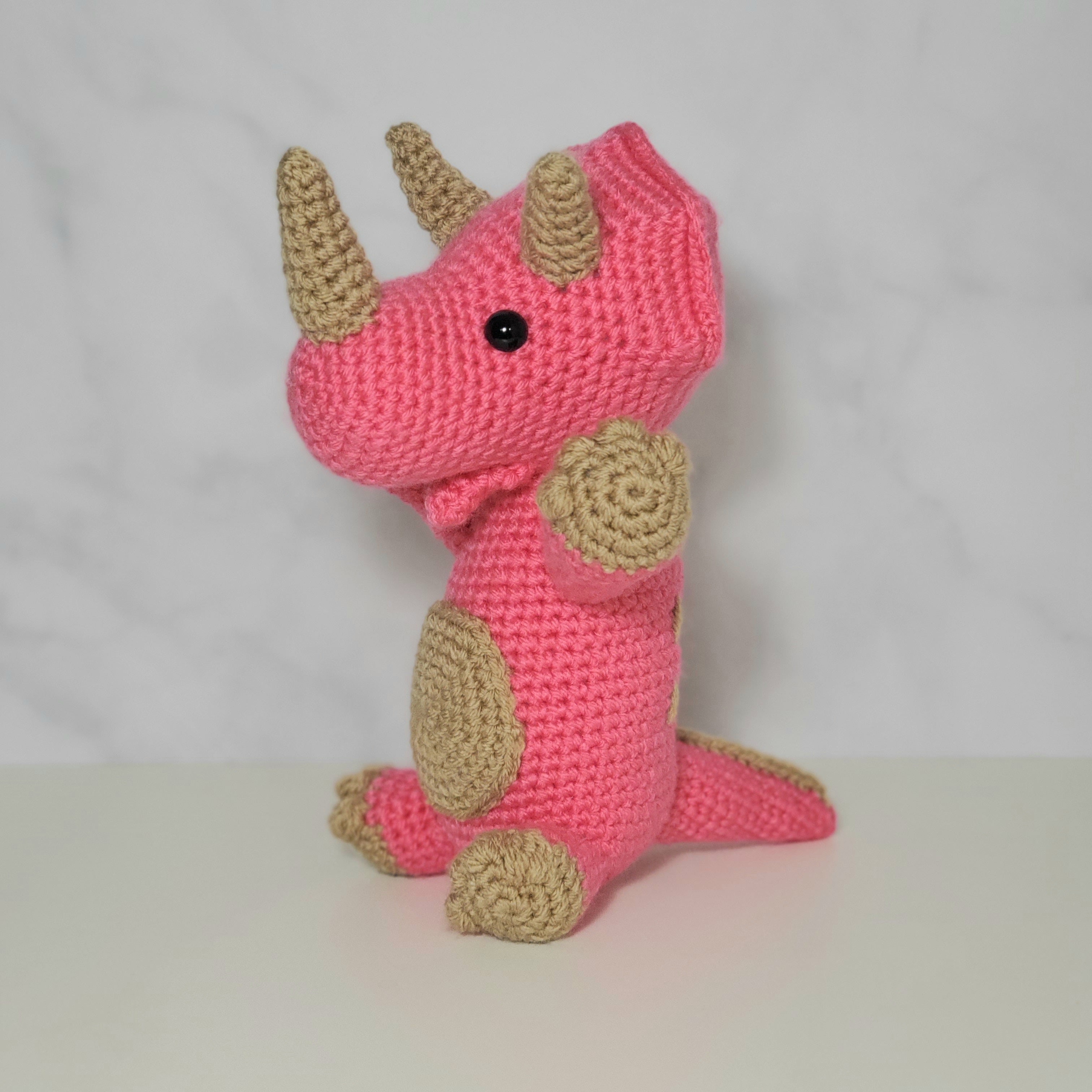 Crochet Toy - Pink Triceratops