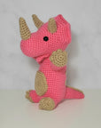 Crochet Toy - Pink Triceratops