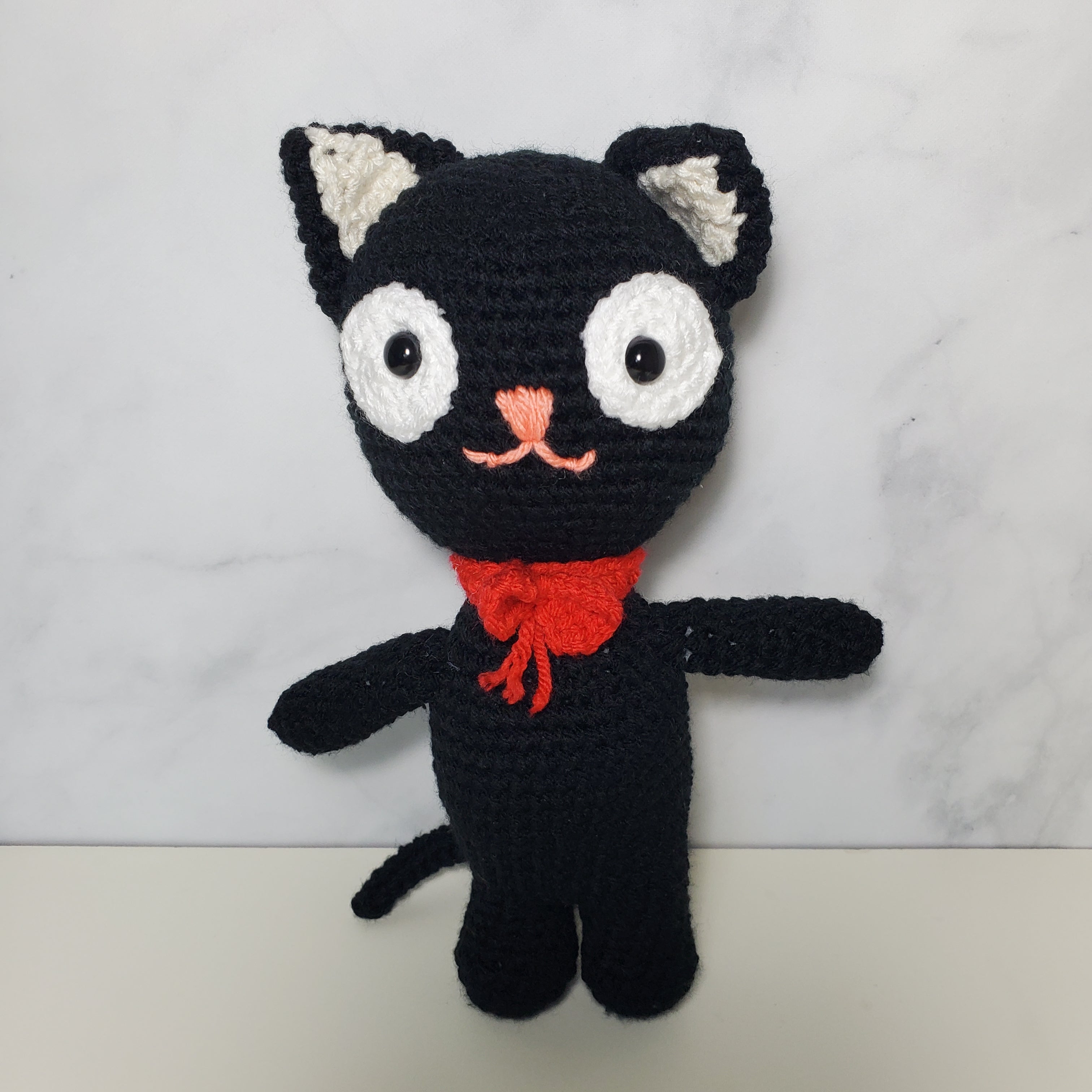 Crochet Character - Bow Tie Black Cat