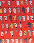 Hanging Out Cat in Red | Canvas