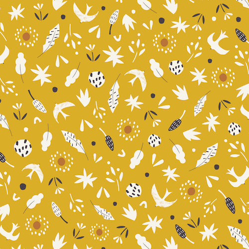 Hanging Around - Floral in Mustard