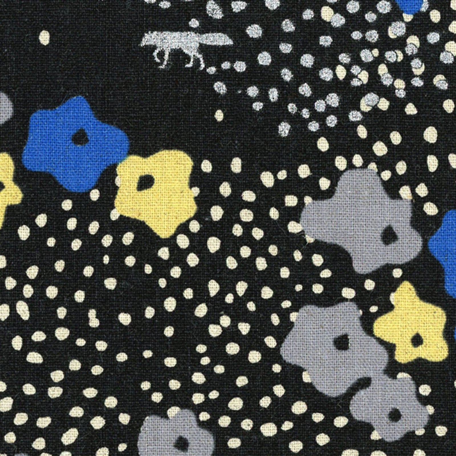 Floral in Black Metallic | Canvas