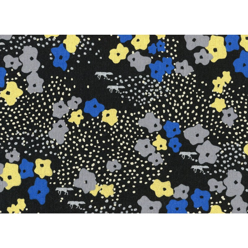Floral in Black Metallic | Canvas
