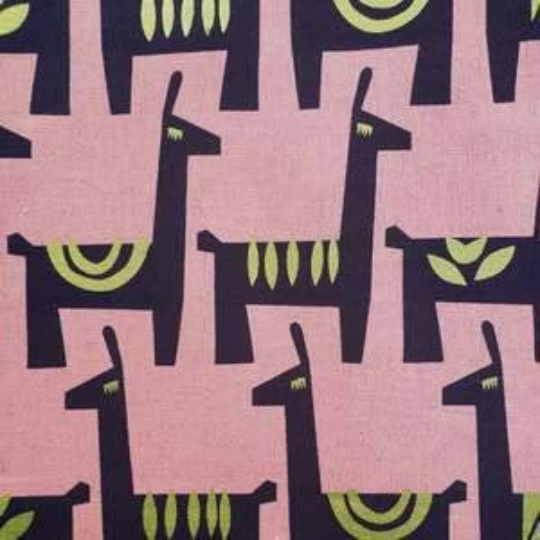 Llama in Pink Metallic | Canvas