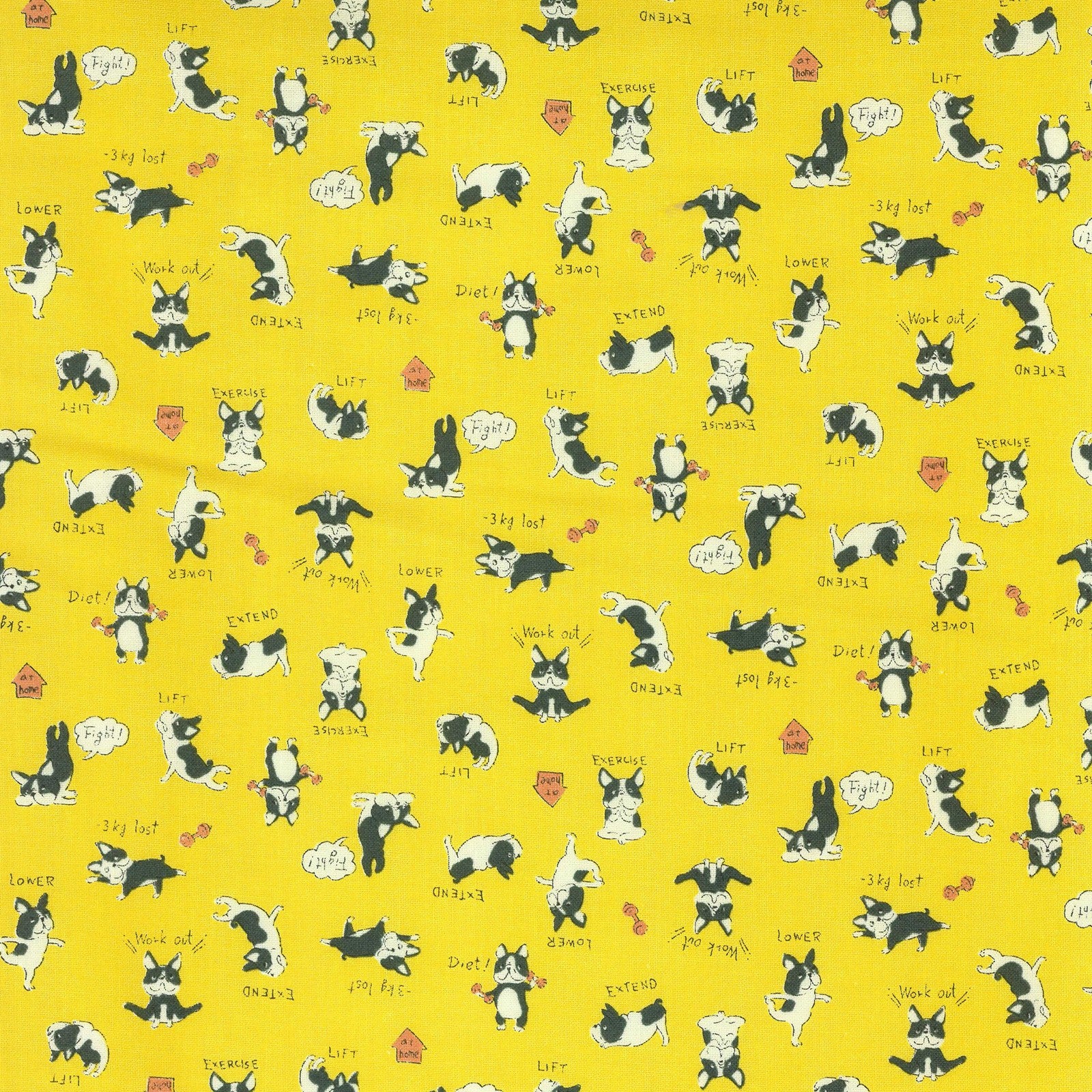 Chibi Petit French Bulldog in Yellow | Sheeting Cotton