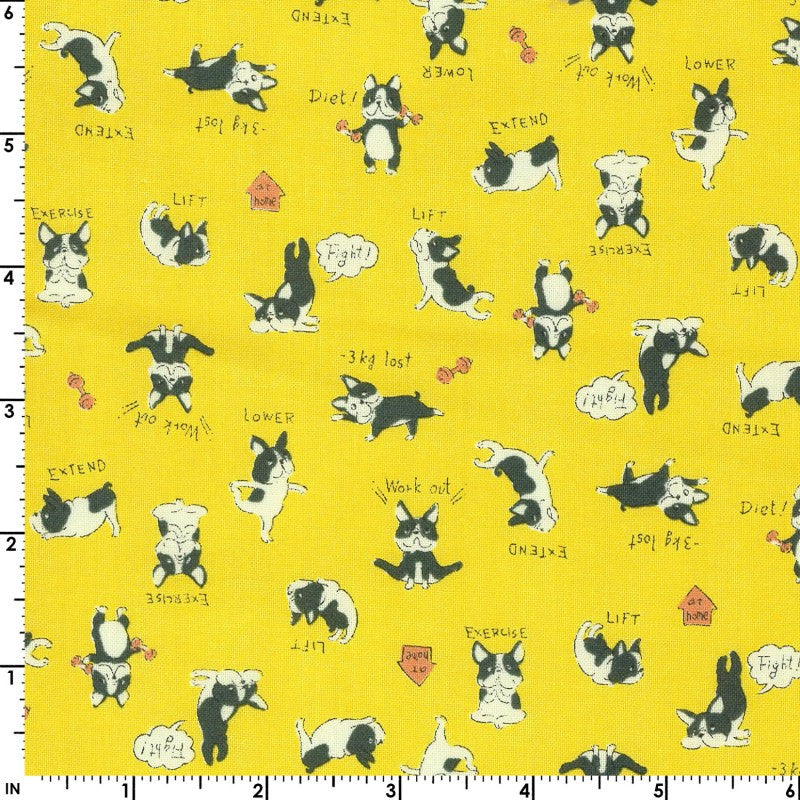 Chibi Petit French Bulldog in Yellow | Sheeting Cotton