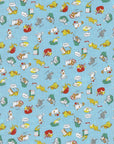 Chibi Petit Cat in Blue | Sheeting Cotton