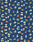 Chibi Petit Cat in Navy | Sheeting Cotton