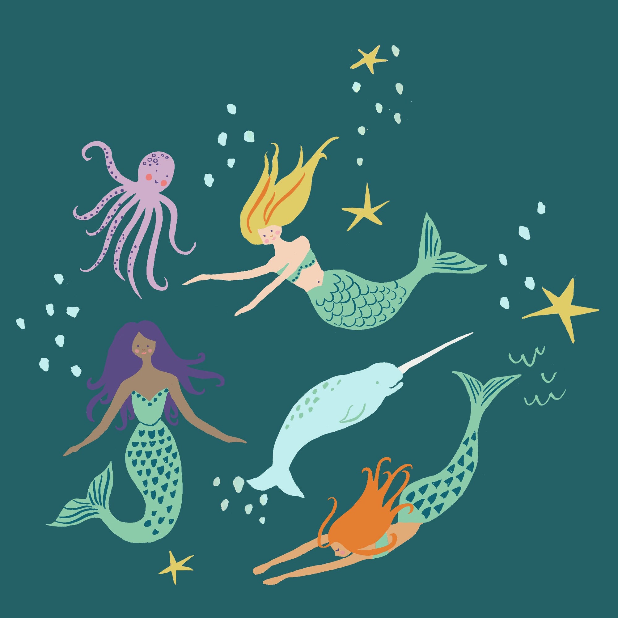 Magic Creatures - Mermaid Party | Organic Poplin