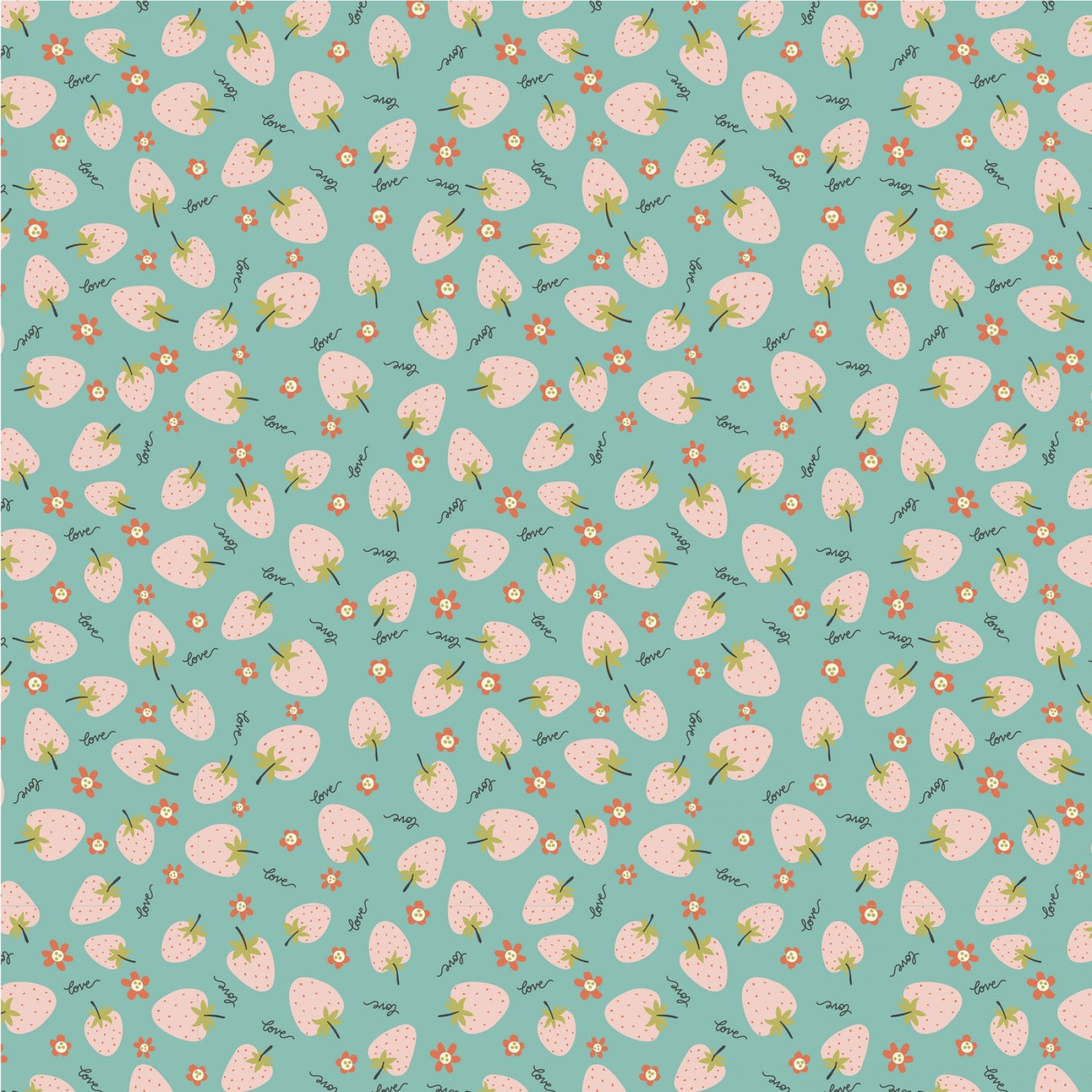 My Heart Belongs to a Farmer - Strawberry Patch in Teal