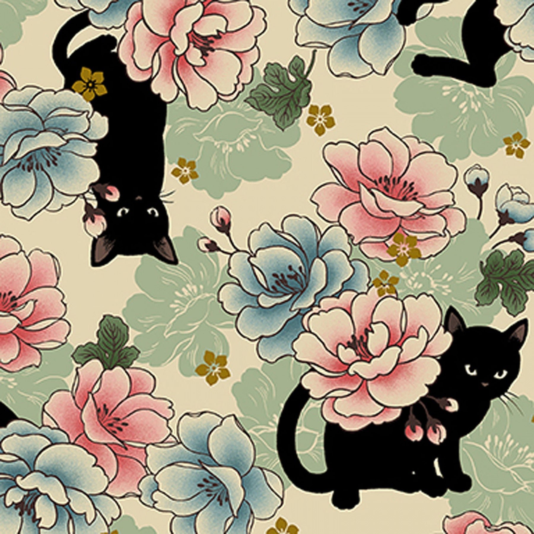 Neko Cat in Blue Metallic (Large Print)
