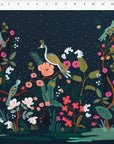 English Garden - Growing Garden Panel in Navy Metallic
