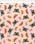 English Garden - Monarch in Peach Metallic | Cotton Lawn