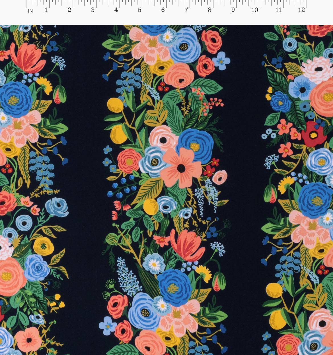 Wildwood - Garden Party Vines in Blue | Rayon
