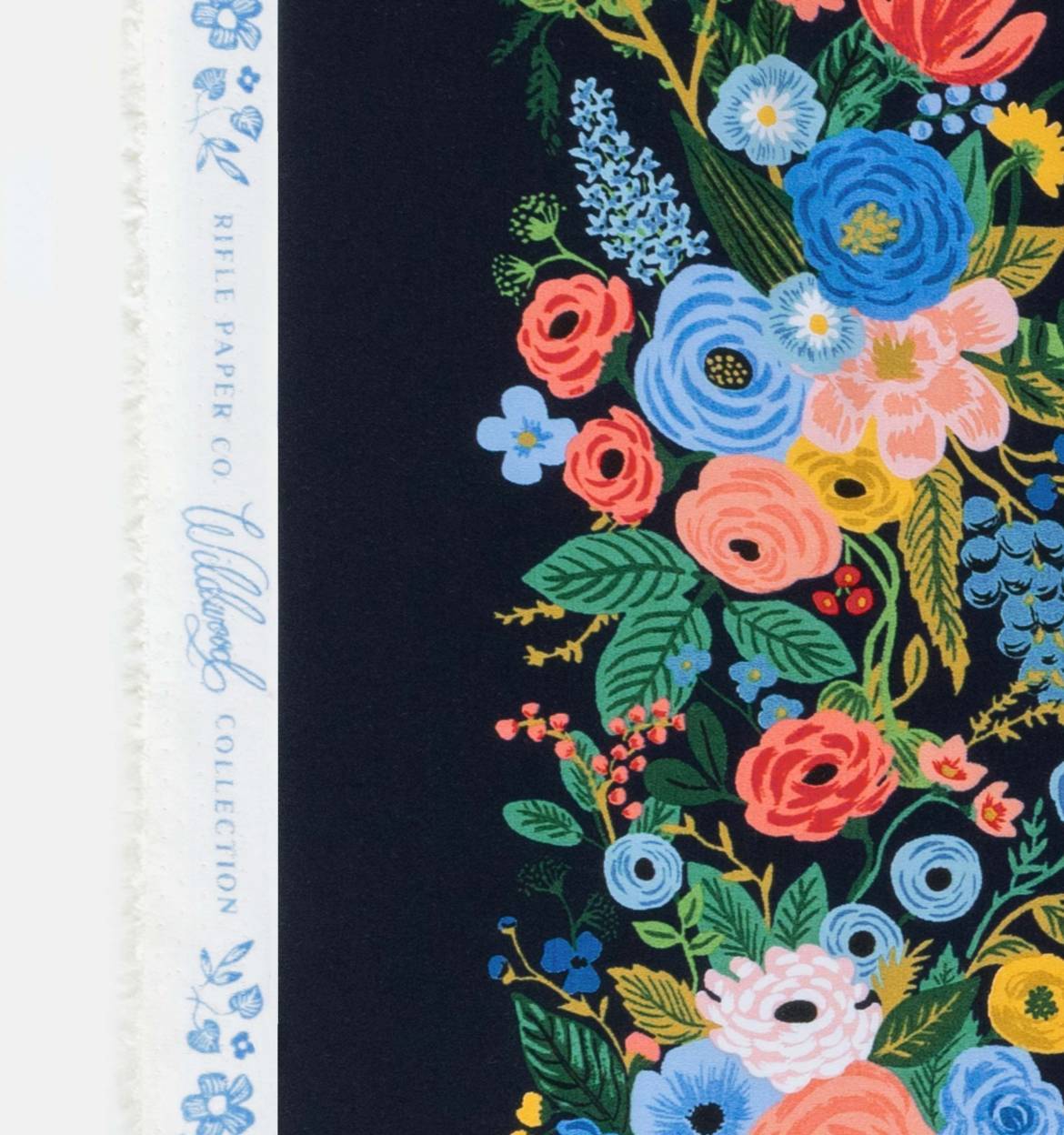 Wildwood - Garden Party Vines in Blue | Rayon