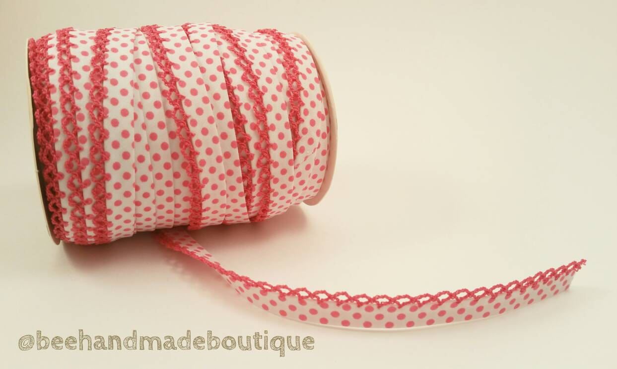 Pink Crochet Edge Bias Tape