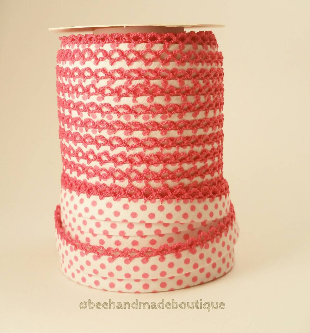 Pink Crochet Edge Bias Tape