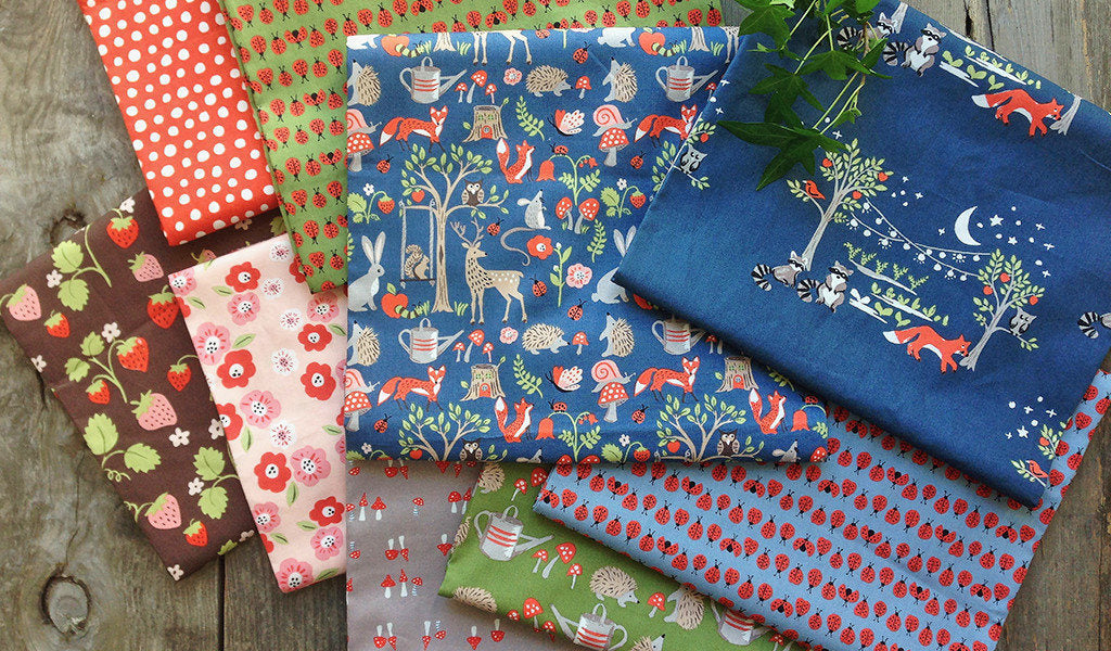 Ladybugs Green Fabric