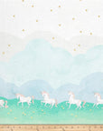 Unicorn Fabric, Michael Miller Fabric, Unicorn Parade, Metallic Fabric, Magic Sarah Jane 100% cotton woven with metallic