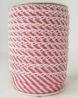 Crochet Edge Bias Tape, Picot Bias Tape, Red Stripe Bias Tape, Red Quilt Binding, Christmas Binding, Crochet Trim , Candy Stripe Bias Tape
