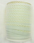 Yellow Crochet Bias Tape, Double Fold Bias Tape, Crochet Edge Bias Tape, Quilt Binding, Pale Yellow Lace, LEMON CREAM Picot Egde Bias Tape