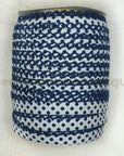 Blue Polka Dot Bias Tape, Double Fold Bias Tape, Crochet Bias Tape, Crochet Edge Bias Tape, Picot Bias Tape, NAVY Dot on White, Binding, BTY