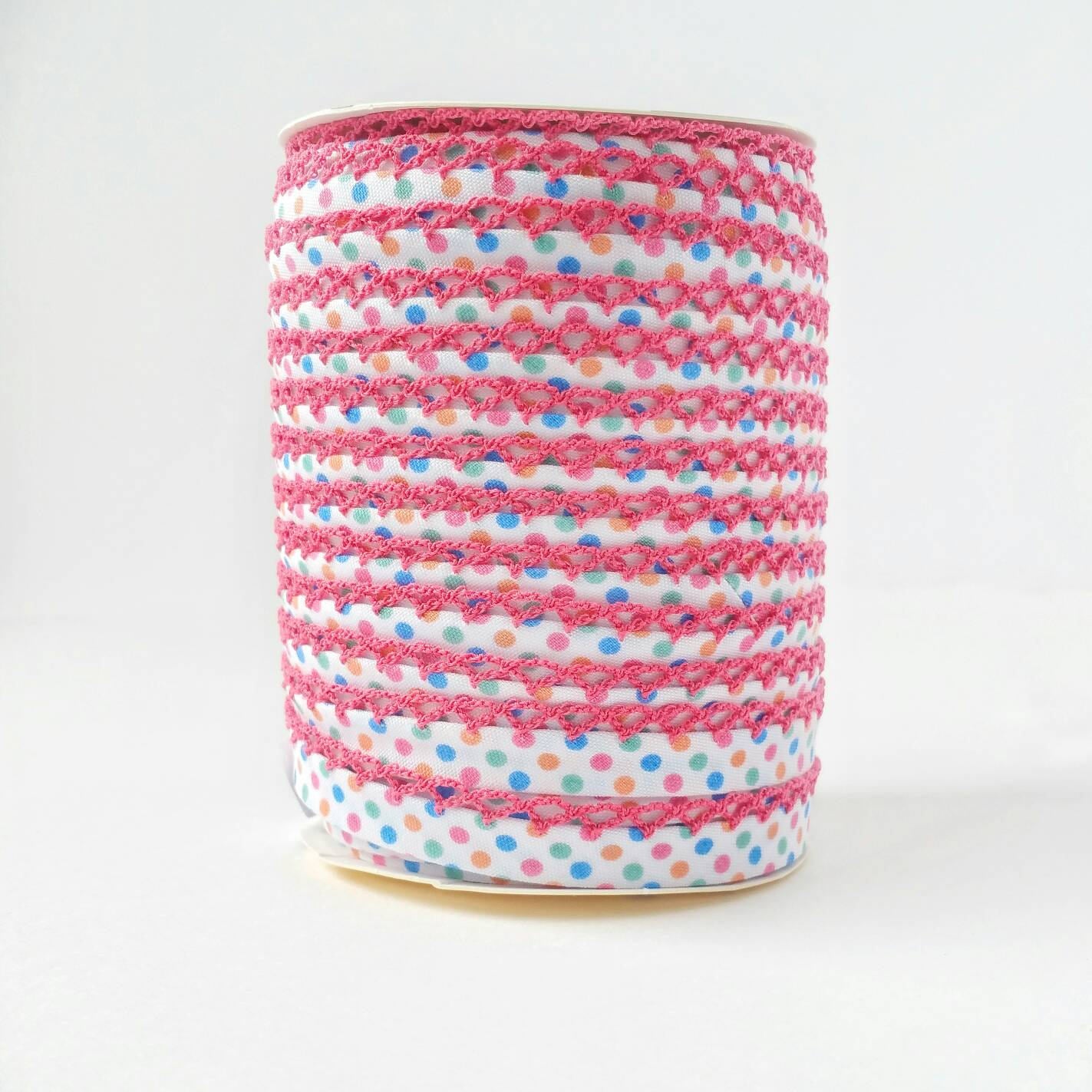 Polka Dot Crochet Edge Bias Tape