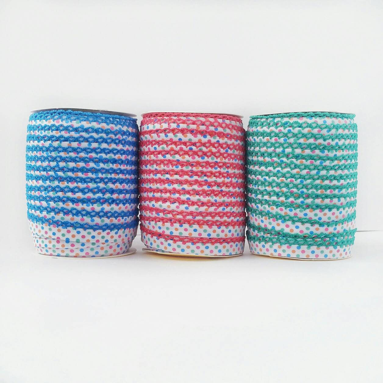 Polka Dot Crochet Edge Bias Tape