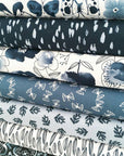 Winter Blue Plant Fabric