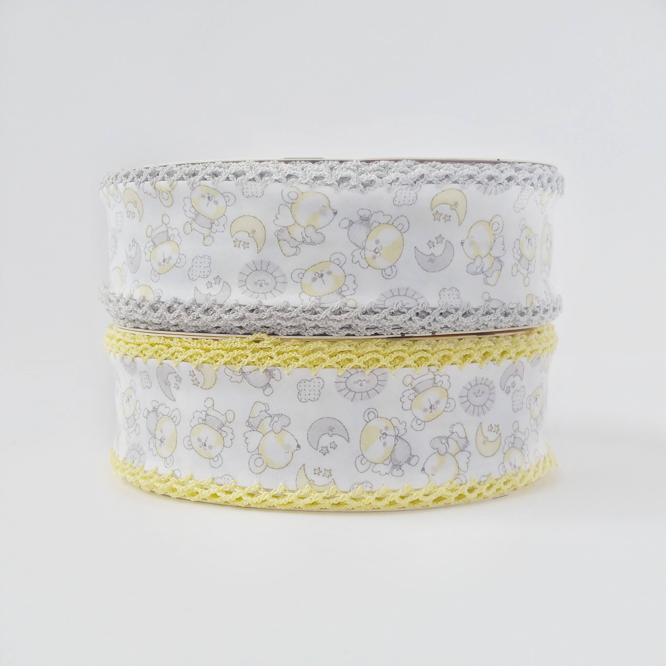 Yellow Gray Crochet Bias Tape 