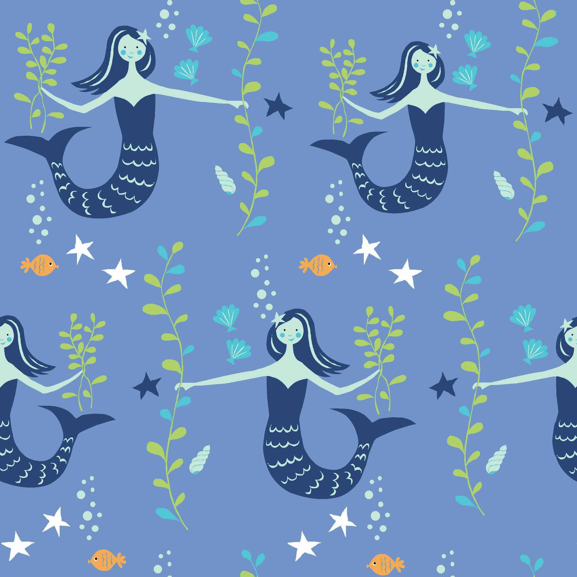 Mermaid Fabric in Blue Sea
