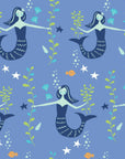 Mermaid Fabric in Blue Sea