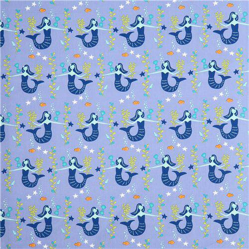 Mermaid Fabric in Blue Sea