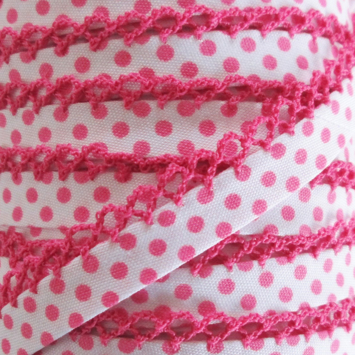 Pink Crochet Edge Bias Tape