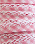 Pink Gingham Double Fold Bias Tape