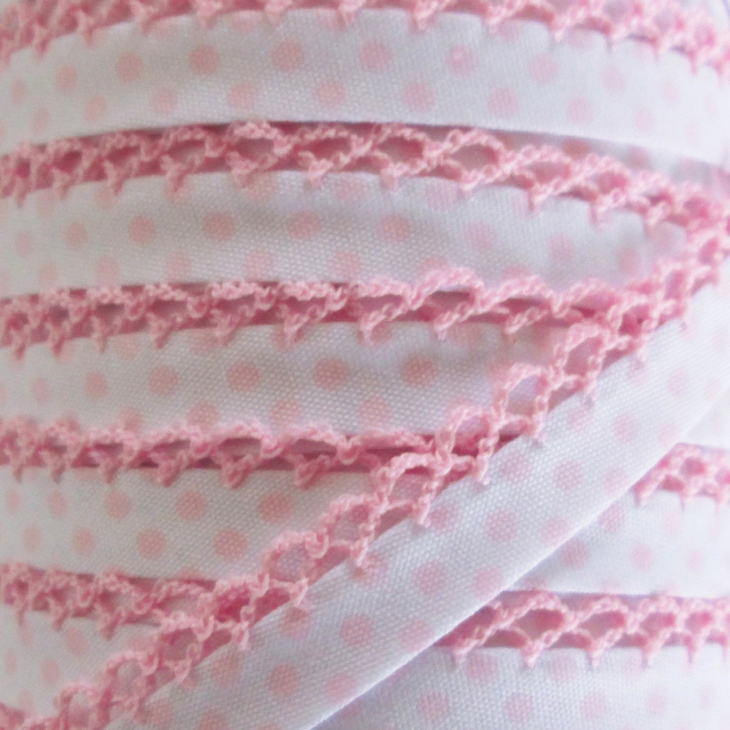 Baby Pink Polka Dot Bias Tape