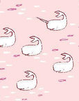 Narwhal Fabric, Michael Miller Fabric, Find the Narwhals in Blossom Pink, Best of Sarah Jane, Out to the Sea Fabric, Fabric by the Yard